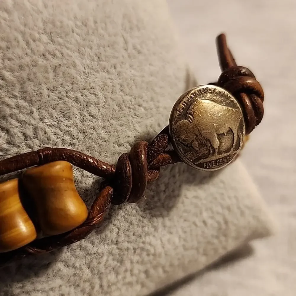 Men's Bracelet with Buffalo Button